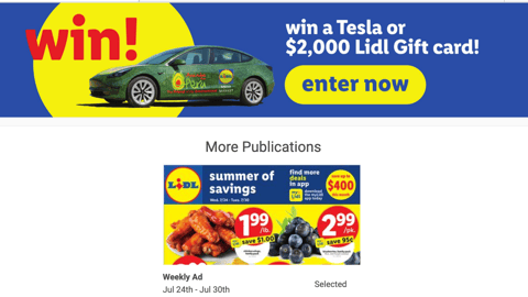 Lidl Avocados from Peru 'Win a Tesla' Display Ad