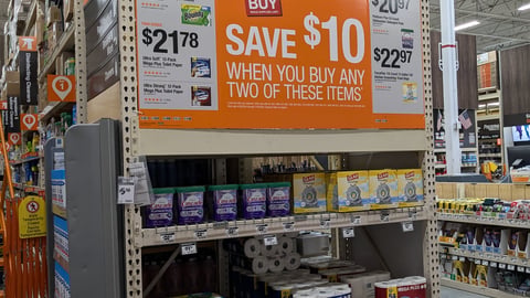 Home Depot P&G 'Stock Up & Save' Endcap
