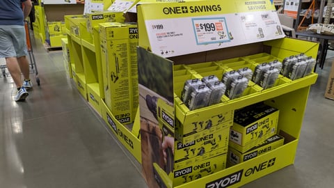 Home Depot Ryobi One+ Savings Pallet Train