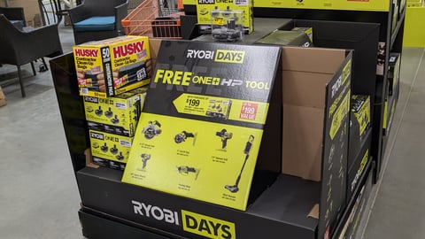 Home Depot 'Ryobi Days' Pallet Train