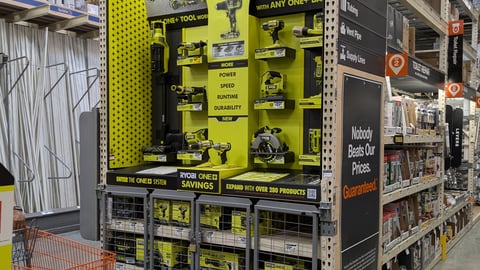 Home Depot Ryobi One+ Savings Endcap