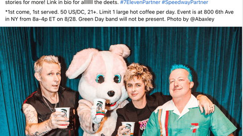 7-Eleven Punk Bunny Coffee 'It's All Going Down' Facebook Update