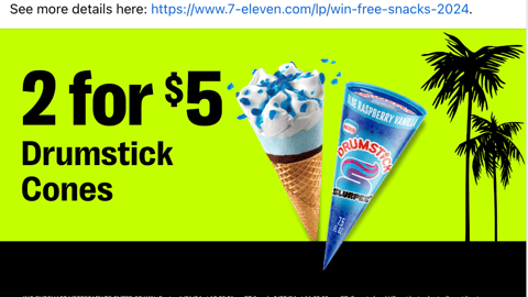 7-Eleven Drumstick 'Snacks or Sips' Facebook Update