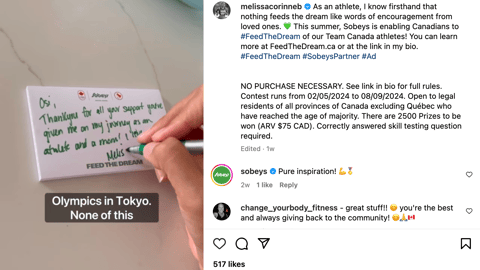 Sobeys 'Feed the Dream' Instagram Update