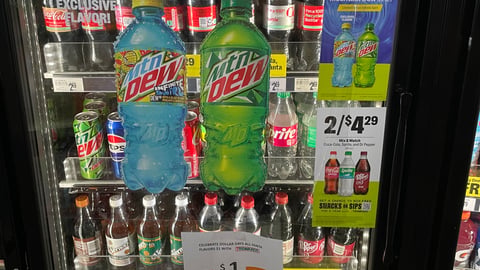 7-Eleven Mtn Dew Infinite Swirl Cooler Clings