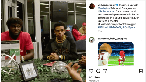 Old Spice Walmart 'School of Swagger' Instagram Update