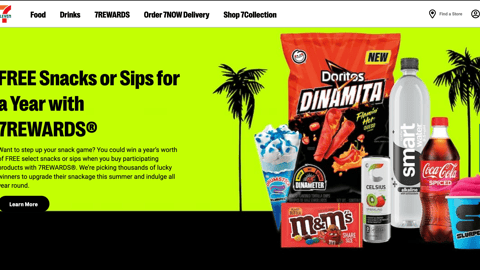 7-Eleven 'Snacks or Sips' Leaderboard Ad
