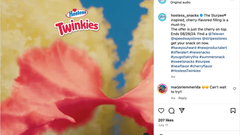 Hostess Twinkies 7-Eleven 'Slurpee Inspired' Instagram Update