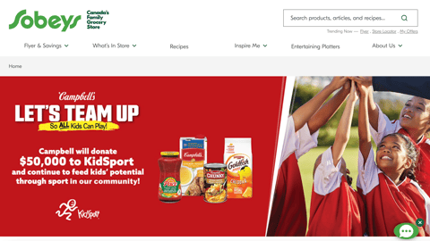 Sobeys Campbell's 'Let's Team Up' Web Page