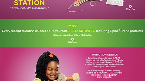 Ziploc 'Win a STEM Station' Microsite