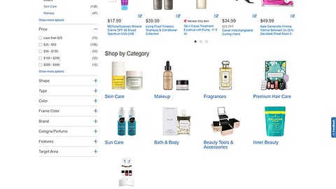 Costco 'Beauty' Web Page