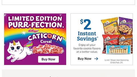 Sam's Club Kellogg's 'Caticorn Cereal' Email Ad