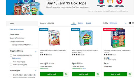 General Mills 'Back to Class' Sam's Club Shop