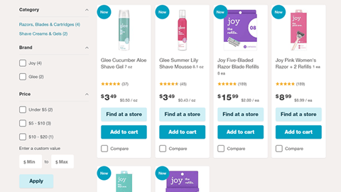 Walgreens Joy + Glee Web Page