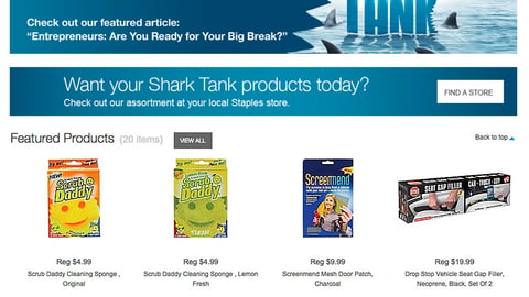 Staples ABC 'Shark Tank' E-Commerce Shop