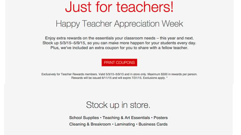 Staples 'Teacher Appreciation Week' Promotional Page