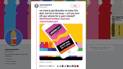 Vitaminwater's #NoPhoneForAYear Campaign